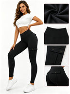 Women's High Waist Yoga Leggings 5 Pack with Pockets Tummy Control Slim Fit 4-Way Stretch Soft Breathable Workout Leggings for Gym Running Training Daily Wear Multipack Value Set