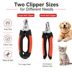 Pet Nail Clipper & Grooming Set 4 Piece - Stainless Steel Dog Cat Nail Trimmer Kit with Large & Small Clippers, Scissors & Nail File, Professional Paw Care Tools for Dogs & Cats