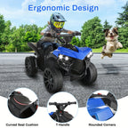 Kids Electric Quad ATV Ride-On Car with Headlights Pedal Accelerator All-Terrain Anti-Slip Tires 55 lbs Capacity 1.86 MPH Ride On Toy for Boys Girls Ages 3-6 Birthday Christmas Gift Blue Black Pink Red