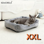 Large Rectangular Dog Bed with Paw Print Design for Small to Medium Dogs – Warm Soft Polyester Pet Bedding, Durable All-Season Dog Mat, Stylish Indoor Dog Bed