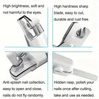 LED Pet Nail Clippers USB Rechargeable – Cat & Dog Nail Scissors with Built-In Light, Nail File & Anti-Splash Guard, Professional Precision Grooming Tool for Safe At-Home Pet Nail Trimming
