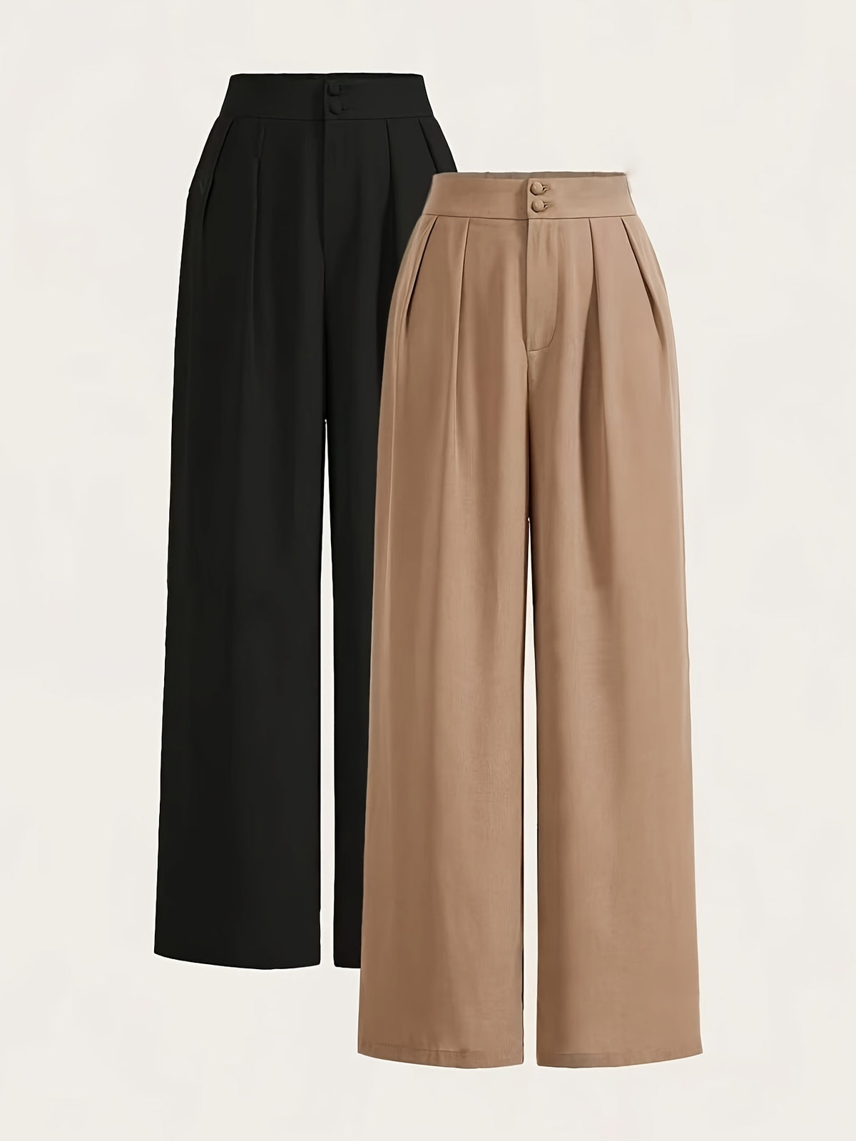 High-Waisted Wide-Leg Pants Two-Piece Set for Women – Trendy Matching Outfit, Casual & Chic Loungewear Coord Set