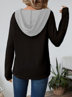 Women's Long Sleeve Hoodie Casual Pullover Sweatshirt Solid Color Loose Fit Cozy Everyday Wear Top Off-White Black Pink S M L XL XXL