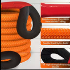 Heavy Duty Tow Rope & Hook Combo Set – 196.85" Nylon Recovery Rope 5/18/20 Ton with 2 Steel U-Hooks & Storage Bag, Off-Road Vehicle Recovery for Truck SUV UTV ATV Jeep, 3 Size Options