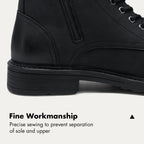 Men's Motorcycle Chukka Boots – Zipper & Lace-Up Genuine Leather Casual Fashion Boots with Non-Slip Sole, Cap Toe, Breathable Cushioned Insole, Black & Brown | Velora