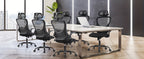 Ergonomic High Back Mesh Office Chair with Adjustable Headrest, Lumbar Support & Flip-Up Armrests – Stainless Steel Frame, Padded Seat, 5-Wheel Rolling Base – Home Office, Lab & Desk Chair (Black/Gray)
