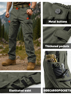 Men's Tactical Winter Pants Heavy-Duty Thickened Insulated Work Pants, 300g/m² 100% Polyester MOLLE System Multi-Pocket Baggy Snow Pants for Hiking Hunting Construction Outdoor
