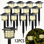 Solar Outdoor Lights LED Garden Path Lights IP44 Waterproof Landscape Lighting for Sidewalk Driveway Lawn Yard Courtyard – Warm White, Pack of 6, 12 or 24 – Christmas & Holiday Decor