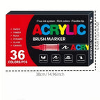 Acrylic Paint Markers Brush Tip Waterproof Quick-Drying Paint Pens for Rock Painting Wood Canvas Glass Ceramic Metal 12 to 168 Colors Art Craft Supplies Gift