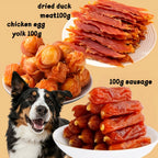 High Protein Dog Treats Chicken Duck Jerky Grain-Free Training Rewards Sausage Dental Health Low Fat Easily Digestible Medium Large Breeds Gift Box Multi-Flavor Sets