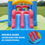 24FT Inflatable Obstacle Course with Dual Slides & High-Speed Blower, Commercial Grade 0.45mm PVC Backyard Obstacle Course 24x8x8FT for Kids & Adults, Quick Setup Summer Party Fun Outdoor Inflatable