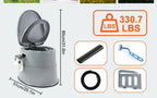 Portable Toilet for Adults Extra Large Indoor Outdoor Camping Commode with Detachable Inner Bucket & Removable Paper Holder – Lightweight Compact for Camping, RV, Boat, Van & Emergency Use (Gray/Black)