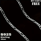 925 Sterling Silver Figaro Chain Necklace – 6mm Wide, 18 to 24 Inch, Unisex Men & Women, Includes Gift Box – Classic Silver Chain for Everyday Wear & Gifting
