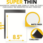 Printable Magnetic Sheets Flexible Non-Adhesive Matte – 6"x8" & 8.5"x11" Inkjet & Laser Compatible Magnet Paper for Photo Magnets, Car Magnets & DIY Crafts, 10 / 15 / 20 Pack