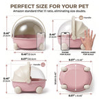 Small Animal Pet Carrier Stroller with Wheels & Transparent Dome, Portable Breathable Travel Carrier Bag for Rabbits, Guinea Pigs, Hedgehogs & Bunnies, Handheld Outdoor Pet Transport Cage with Handle