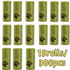 Dog Poop Bags 300 Count 15 Rolls - Thick Leak-Proof Pet Waste Bags with Cute Claw Print Design, Durable Bulk Dog Waste Bags for Outdoor Walks, Parks & Travel, Biodegradable-Friendly Pet Cleanup Bags
