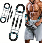 Adjustable Spring Exercise Bar 3-Speed Resistance Arm Trainer for Forearm Triceps Chest Strength, Detachable Portable Home Gym Fitness Equipment, Upper Body Muscle Builder - Black Mini, Red 3-Tube, Blue Reinforced