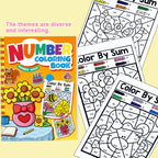 Color by Number Activity Book for Kids - Number Coloring Book with Addition & Subtraction Math Practice, Early Learning How to Draw Craft Kit, Fun Educational Workbook for Boys & Girls Ages 3-8