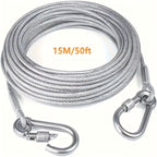 Heavy Duty Dog Tie-Out Cable 250lb with Reflective Design & Stainless Steel Swivel Hook – Tangle-Free Leash for Large Dogs – Yard, Outdoor & Camping – 30"/50ft/177" Options – Velora