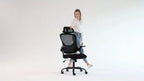 Ergonomic High-Back Mesh Office Chair with Flip-Up Arms Adjustable Headrest Lumbar Support & Wheels - Rolling Computer Desk Chair for Home Office Bedroom Study Pink Grey Black