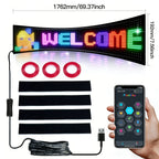 Flexible LED Matrix Panel – Bluetooth App Controlled, USB Powered, DIY Programmable Custom Text & Animation Sign for Cars, Stores, Hotels, Events & Holiday Decor – Multiple Sizes