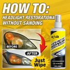 Headlight Restoration Kit with Advanced Ceramic Coating – Removes Yellow Haze Fog & UV Damage, Restores Clarity & Shine for All Vehicle Headlights, Long-Term Weather Protection