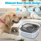 Dog Water Bowl 2L No-Spill Large Capacity – Slow Water Feeder with Transparent Design & Anti-Spill Floating Disk, Spill-Proof Pet Water Dispenser for Dogs and Cats, Easy to Clean Travel Bowl