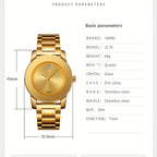 Women's Quartz Watch Round Dial Elegant Analog Wristwatch for Ladies – Party, Daily Wear & Birthday Gift, 6 Colors Available