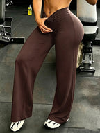 Women's High-Waist Wide-Leg Pants Quick-Dry Loose Fit Elastic Waistband - Casual French Style Summer Spring Long Pants S-XL