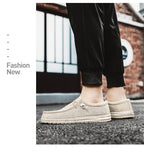 Men's Plus Size Breathable Vintage Canvas Loafers Low-Top Casual Sneakers Round Toe Slip-On Shoes for Outdoor Sports Daily Wear All Seasons Beige Black Blue Brown US 7-13
