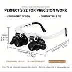 Head Mounted Magnifier 8X 15X 23X Hands-Free Dual Lens Magnifying Glasses with Adjustable Headband for Jewelry Making Electronics Repair Crafting Reading and Precision Work