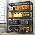 Heavy Duty Metal Shelving Unit 72 Inch 5-Tier Adjustable Garage Storage Shelf 3000LBS Capacity Carbon Steel Rack for Garage Basement Warehouse Pantry Office