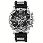 2-Pack Men's Large Dial Silicone Strap Quartz Watch Set Sports Business Casual Wristwatch Round Dial 5 Color Combos Gift for Him