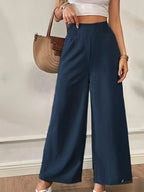Women's Wide Leg Pants Casual Solid Color Loose Fit Woven Trousers Versatile Trendy Bottoms S M L XL XXL Camel Black Deep Red Coffee