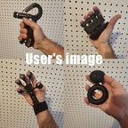 4-Piece Grip Strength Training Set Adjustable Hand Grip Strengthener 10-130 lbs Finger Exerciser Forearm Workout Ring Exercise Ball for Athletes Climbers Musicians Men Women