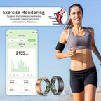 Smart Ring Health Fitness Tracker Bluetooth 5.3 IP68 Waterproof Sport Mode Pedometer Sleep Step Calorie Stress Body Temp Period Tracker for Men Women Android iPhone Gift