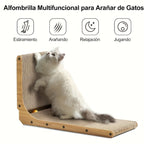 L-Shaped Cat Scratching Board for Wall and Floor - Durable Natural Texture Scratch Surface, Indoor Cat Toy and Furniture Protector, Long-Lasting Corner Cat Scratcher Play Area
