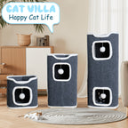 Multi-Level Foldable Cat Tree Tower for Indoor Cats – Scratching Post, Cozy Perch, Cat Condo with Hanging Toy Ball, Cat Hideaway, Soft Bed, 1/3/4 Tier Options