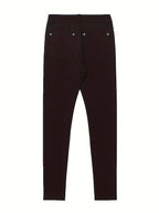 Women's High Waist Stretch Skinny Jeans Metal Button Detail Street Style Slim Fit Denim Pants 10 Colors S-XXL