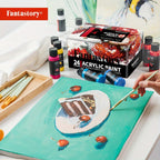 Professional Acrylic Paint Set 24 Colors 2oz/60ml Large Volume with 12 Brushes – Rich Pigment Thick Acrylic Paints for Canvas, Wood, Rock, Glass & Ceramic – Art Supplies for Beginners & Artists