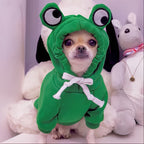 Frog Hoodie Dog Sweatshirt for Small and Medium Dogs - Warm Cozy Dog Hoodie for Cold Weather, Cute Frog Costume Dog Clothes in 4 Colors & Sizes S-XXL for Chihuahua Pomeranian Corgi Dachshund