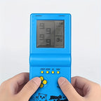 Retro Mini Handheld Game Console Brick Style Portable Classic Video Game Player Built-in Multiple Games Nostalgic Arcade Gaming Gift for Kids Adults Men Women Blue Green