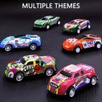 Mini Pull-Back Cars Bulk Pack 16 Pieces – Colorful Friction-Powered Toy Cars for Kids, Birthday Party Favors, Gift Bag Fillers, Halloween & Christmas Stocking Stuffers | Random Car Models & Colors