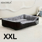 Large Rectangular Dog Bed with Paw Print Design for Small to Medium Dogs – Warm Soft Polyester Pet Bedding, Durable All-Season Dog Mat, Stylish Indoor Dog Bed