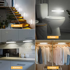 USB-C Rechargeable LED Motion Sensor Cabinet Lights 3 & 6 Pack – Wireless Magnetic Under Cabinet Night Light with 3 Modes for Kitchen, Closet, Stairs, Hallway & Bathroom, 10cm/20cm/30cm
