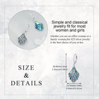 925 Sterling Silver Abalone Shell Dangle Earrings – Hypoallergenic Boho Drop Earrings for Women, Openwork Vintage Design, Iridescent Shell Inlay, Gift for Mother's Day & Valentine's Day
