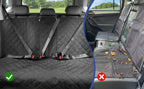 Car Back Seat Cover 60/40 Split Bench 900D Waterproof Non-Slip – Easy Cleanup Seat Protector for Dogs Pets Kids Cars Trucks SUVs with Seat Belt & Armrest Access (Black)