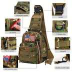 Tactical Sling Backpack – Lightweight Crossbody Daypack for Cycling, Hiking, Travel & Daily Use, Multiple Colors with Flag Patch Option