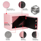 Fireproof Home Safe with Digital Keypad, Keys & Passcode Lock – Includes Fireproof Money Bag, Sensor Light & Adjustable Shelf for Home Office Business Money Valuables