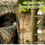 Pop-Up Hunting Blind 2-3 Person – 270° See-Through Design, Camouflage Ground Blind for Deer & Turkey Hunting, Easy Setup with Carrying Case